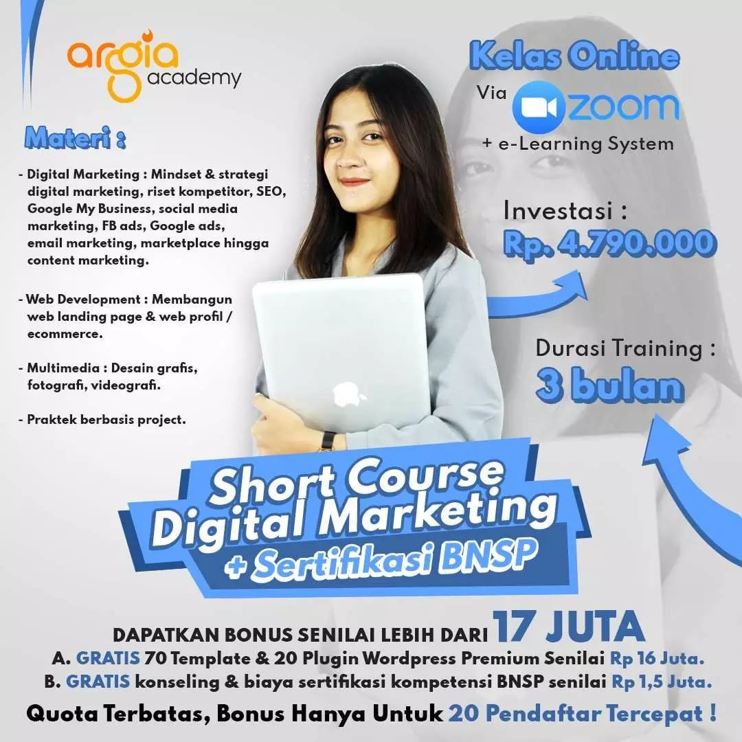 Kursus Singkat Digital Marketing Online  Argia Academy