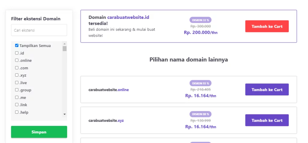 cari domain